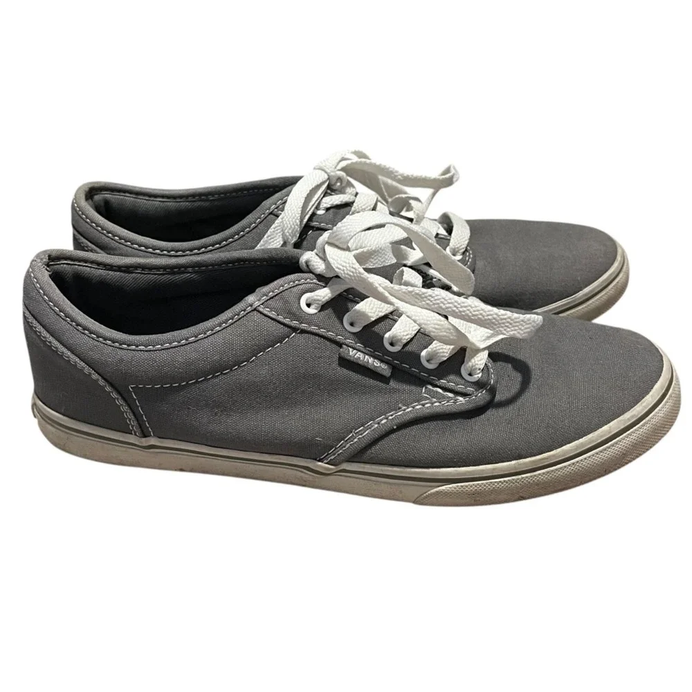 Vans‎ Women's 8 Grey Canvas Sneaker Slim Gym Shoe Skater Casual Comfortable